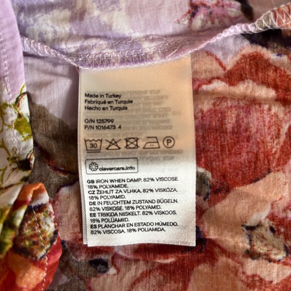 H&M GORGEOUS FLORALMULTICOLOR DESIGN RUFFLED BLOUSE, SZ. M - Picture 7 of 7